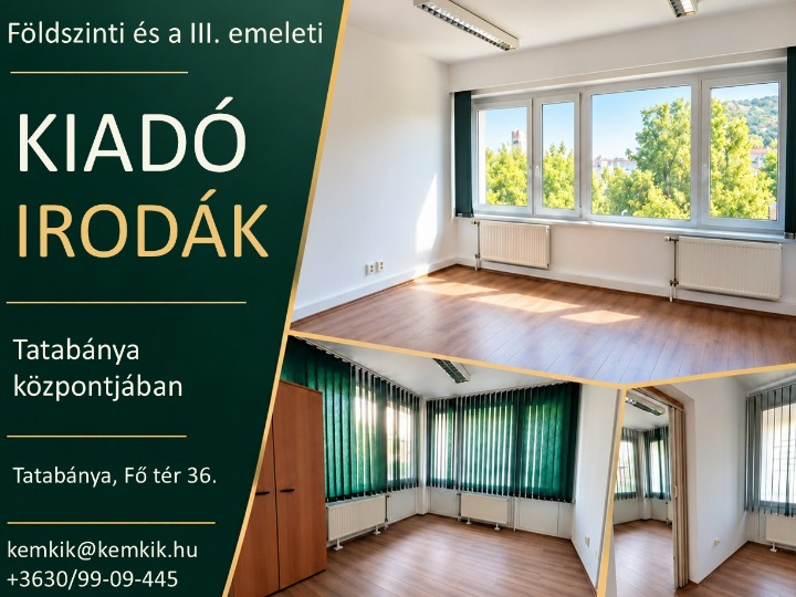 Kiadó földszinti és III. emeleti irodák a Kamarában
